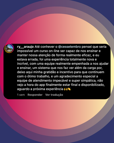 Depoimento de aluno