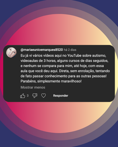 Depoimento de aluno