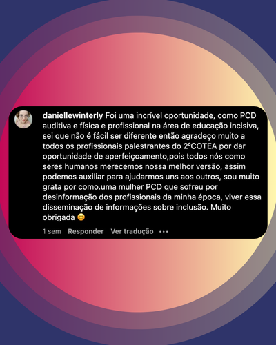 Depoimento de aluno