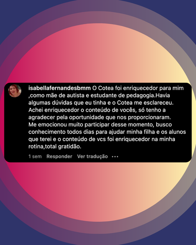 Depoimento de aluno