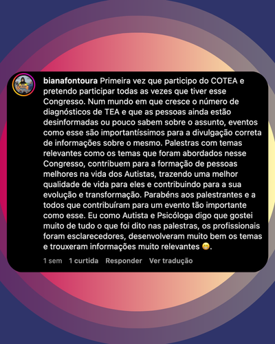 Depoimento de aluno