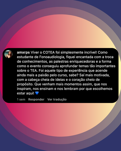 Depoimento de aluno