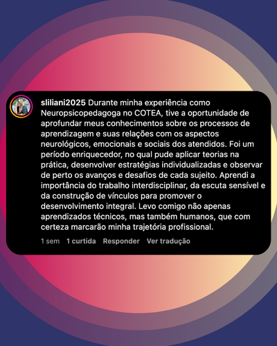 Depoimento de aluno